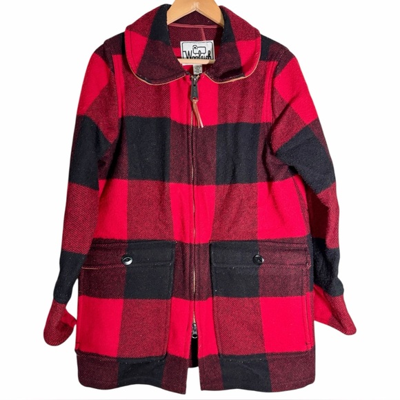 Woolrich Jackets & Blazers - Woolrich Giant Buffalo Plaid Jacket Coat Wool Red‎ Black Full Zip Women’s Large